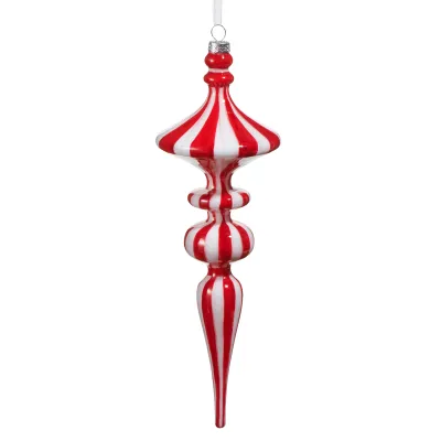 11.5" Striped Finial Ornament
