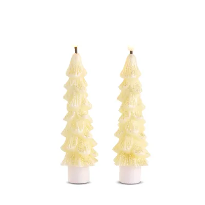 6" Glittered Gold Mini Tree Taper Candles