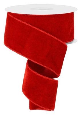 2.5"X10YD DELUXE VELVET/SATIN BACK RED