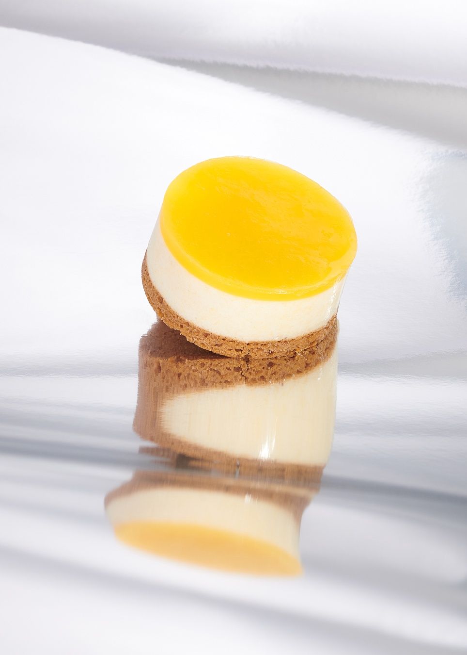 Cheesecake mango en yuzu taart, Size: Eenpersoonstaart