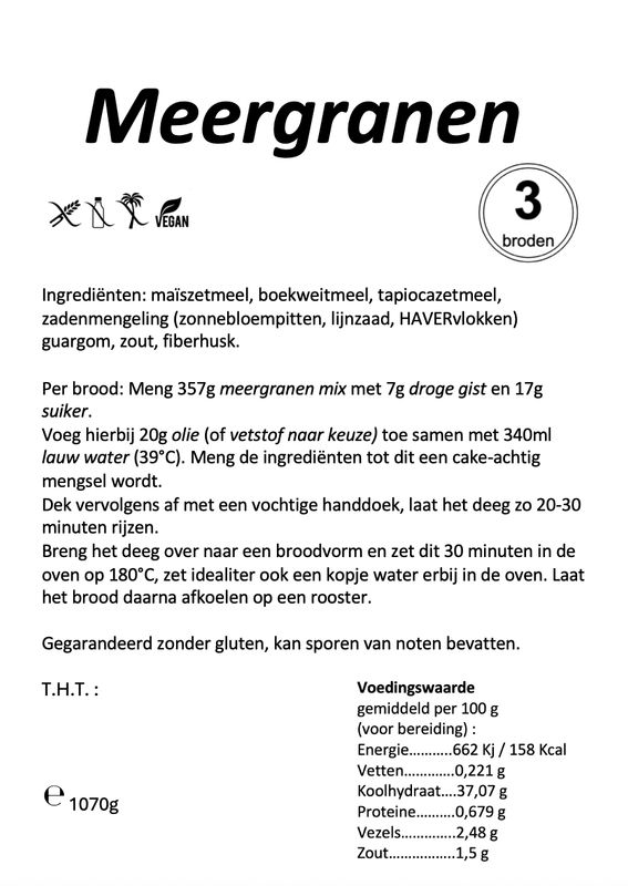 Meergranenbrood mix - voor 3 broden