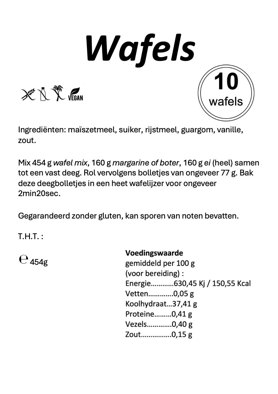 Wafels mix - voor 10 stuks