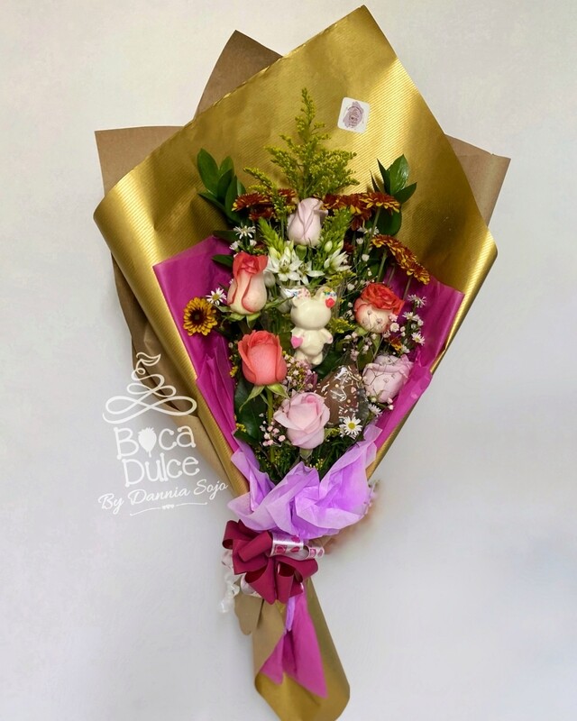 CUTE BOUQUET + 5 rosas