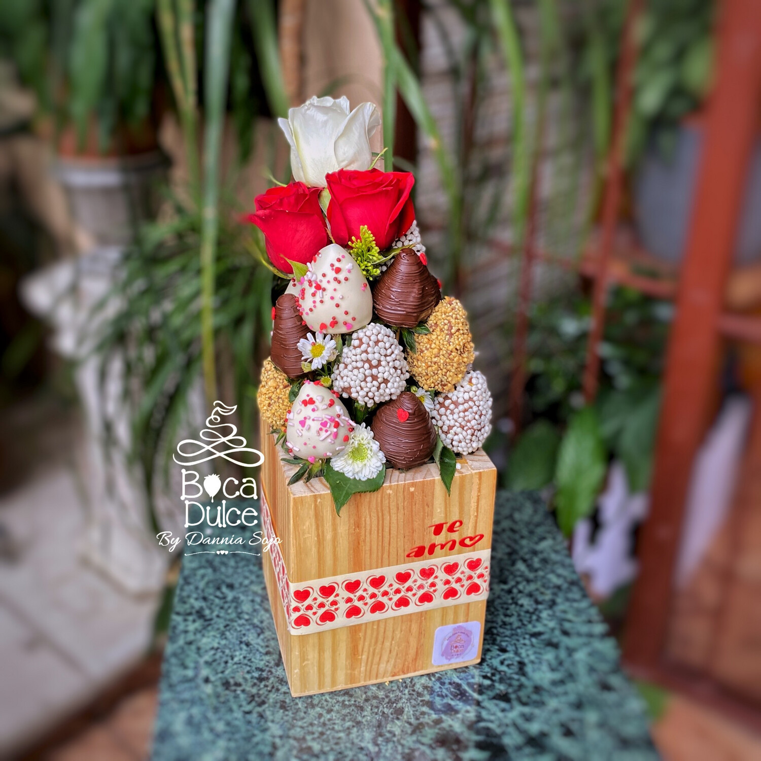 Frutal Floral Cubo Madera