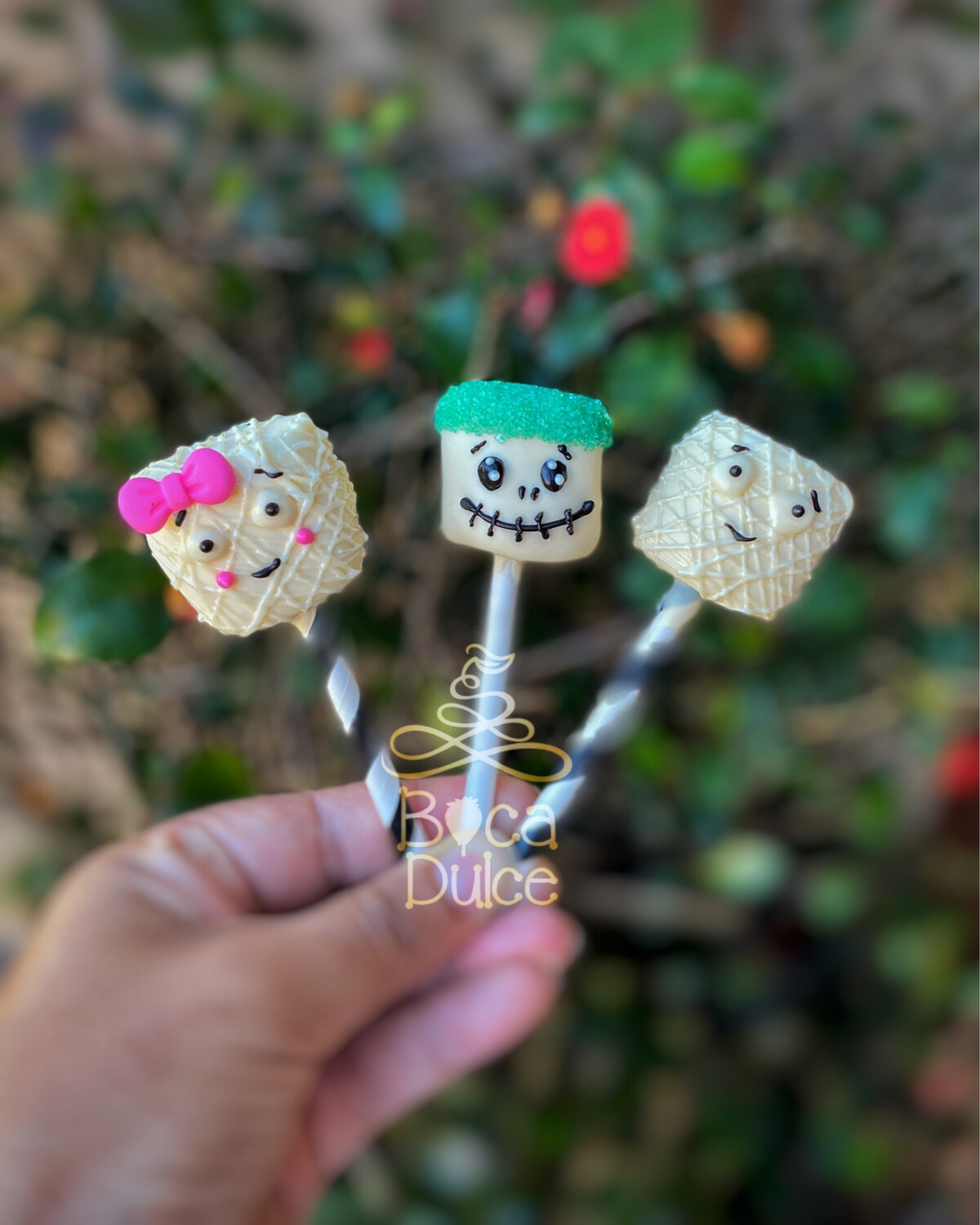 Bombones de marshmalows pequeños decorados 