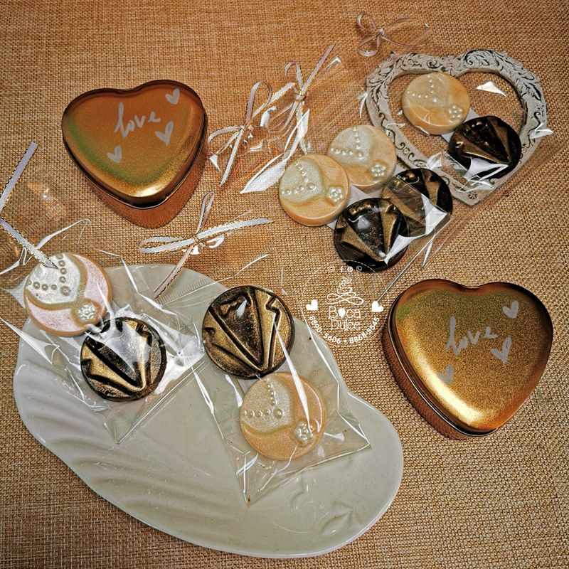 Monedas de Chocolate Novio y Novia