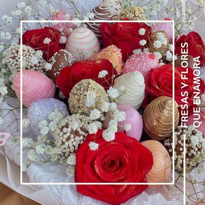 FRESAS Y FLORES QUE ENAMORAN