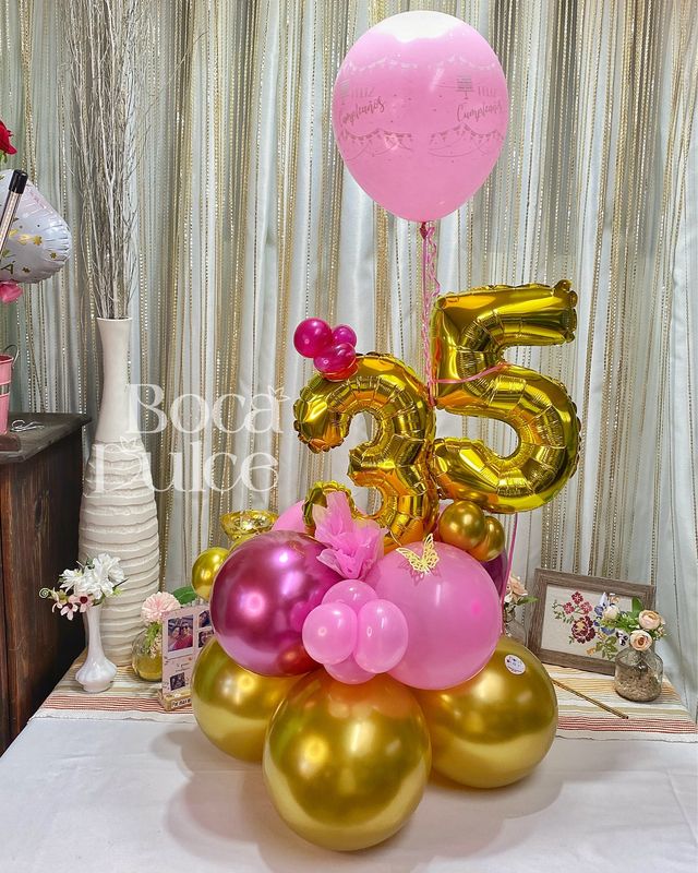 Arreglo Cuarteto en Globo + Números