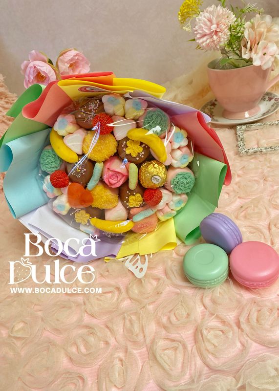 Nubes de Bombón - Ramo de bombones de marshmalows cubiertos con chocolate