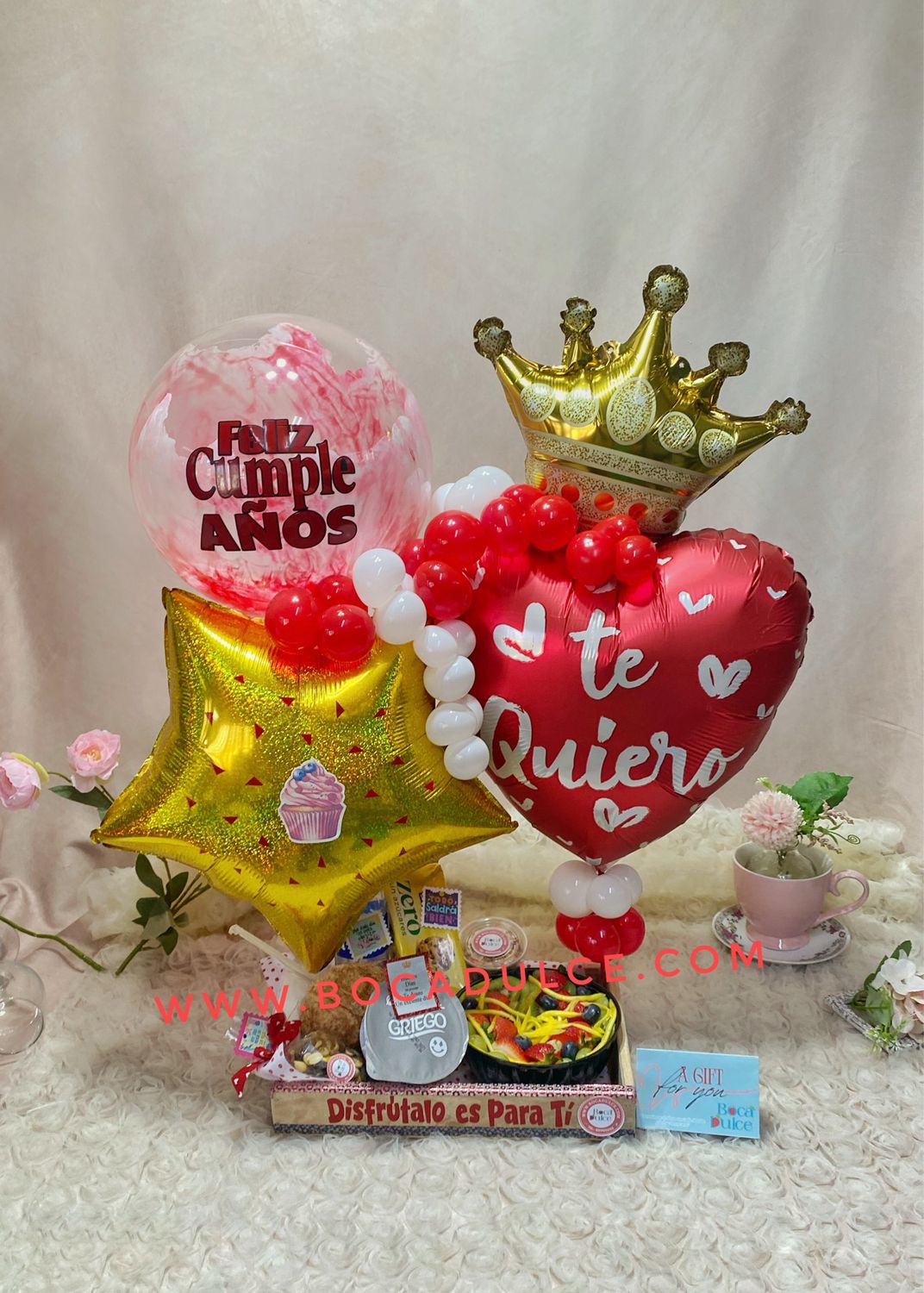 Bandeja Saludable Natural – Desayuno Fit con Frutas y Globos