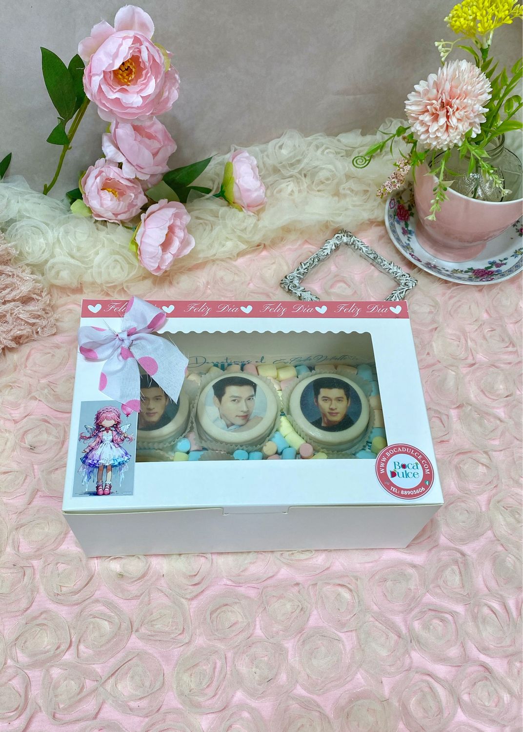 Caja de 6 Alfajores Personalizados con Chocolate