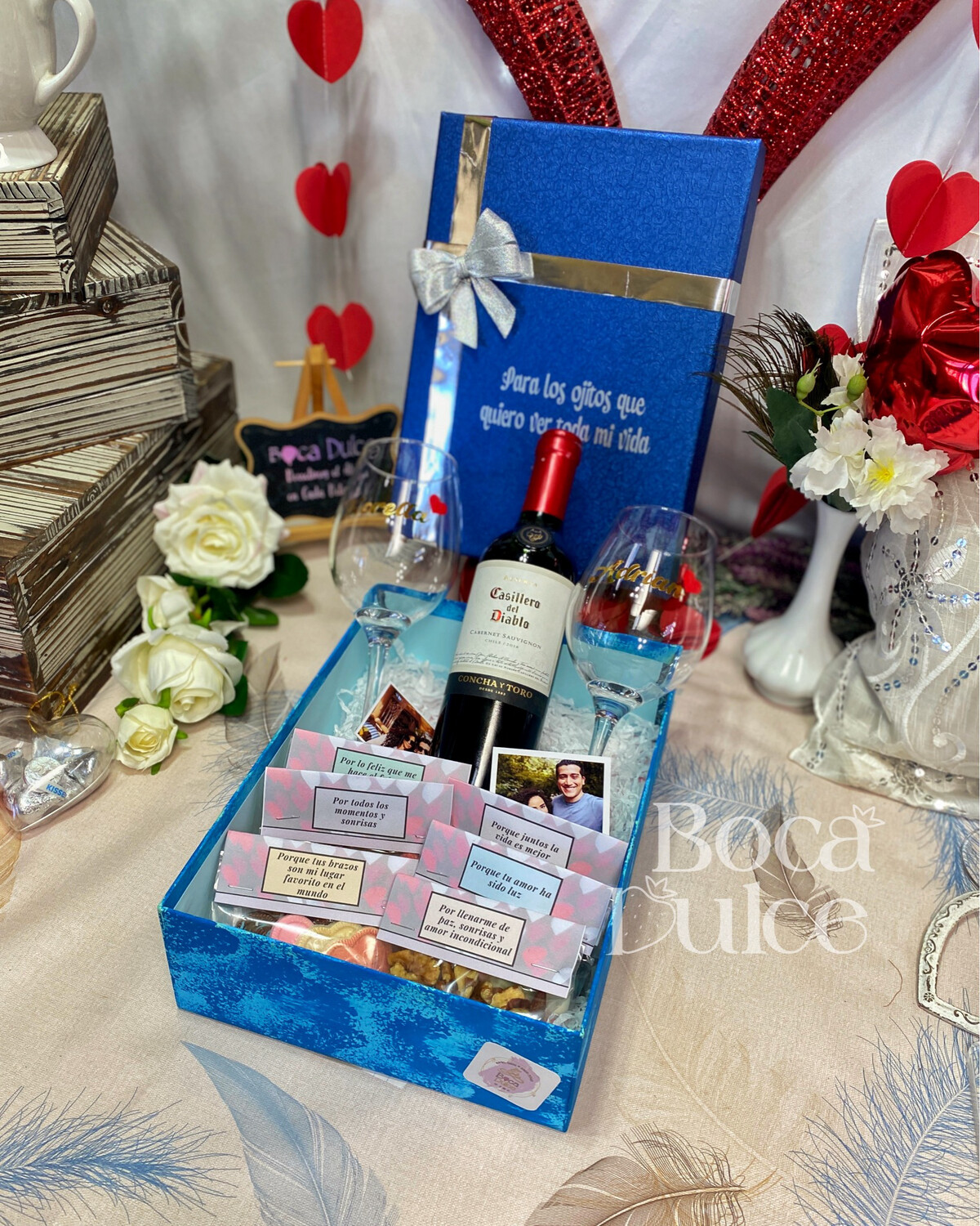 Caja Viena: Brindis, Fotos y Fresas