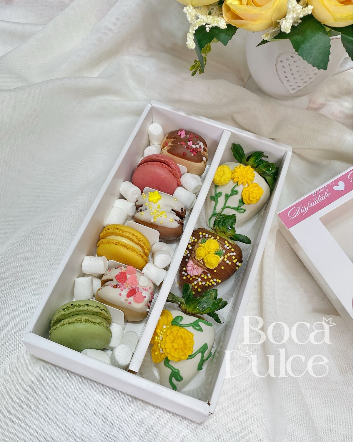 Dúo Gemini: Macarons y Fresas a Elegir