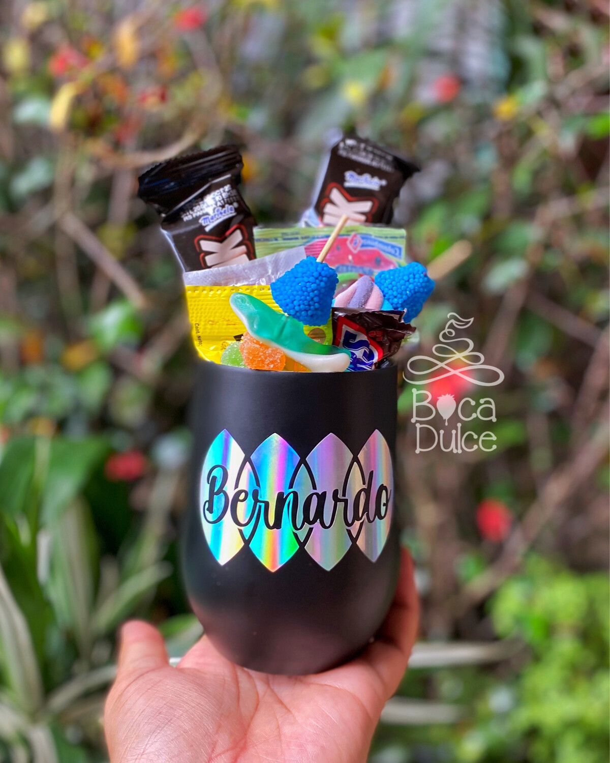 Vaso Insulado Personalizado con Dulces y Chocolate
