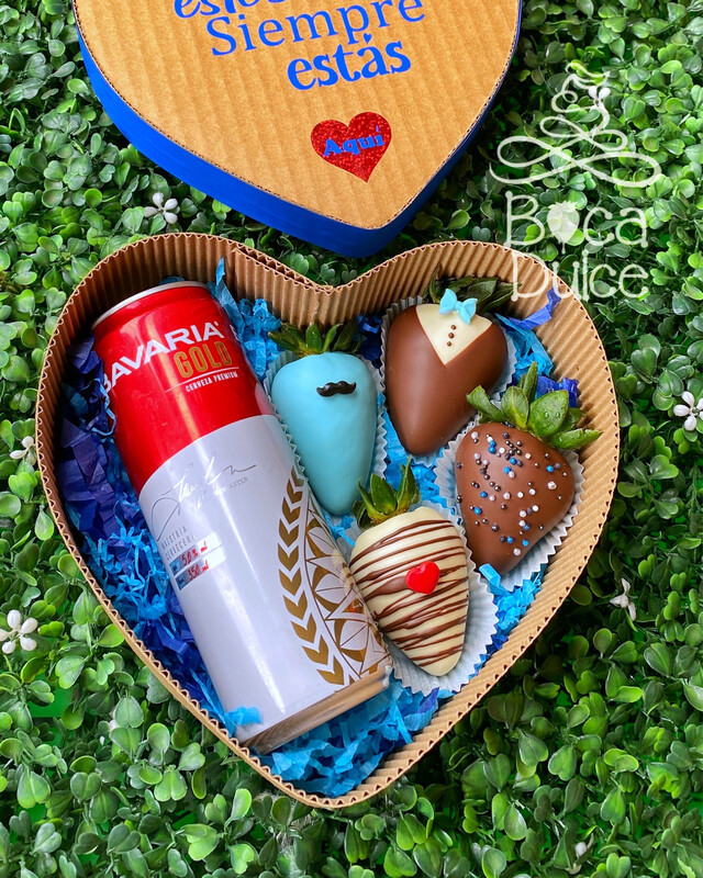 Caja Love Heart: Fresas o Pops y Bebida