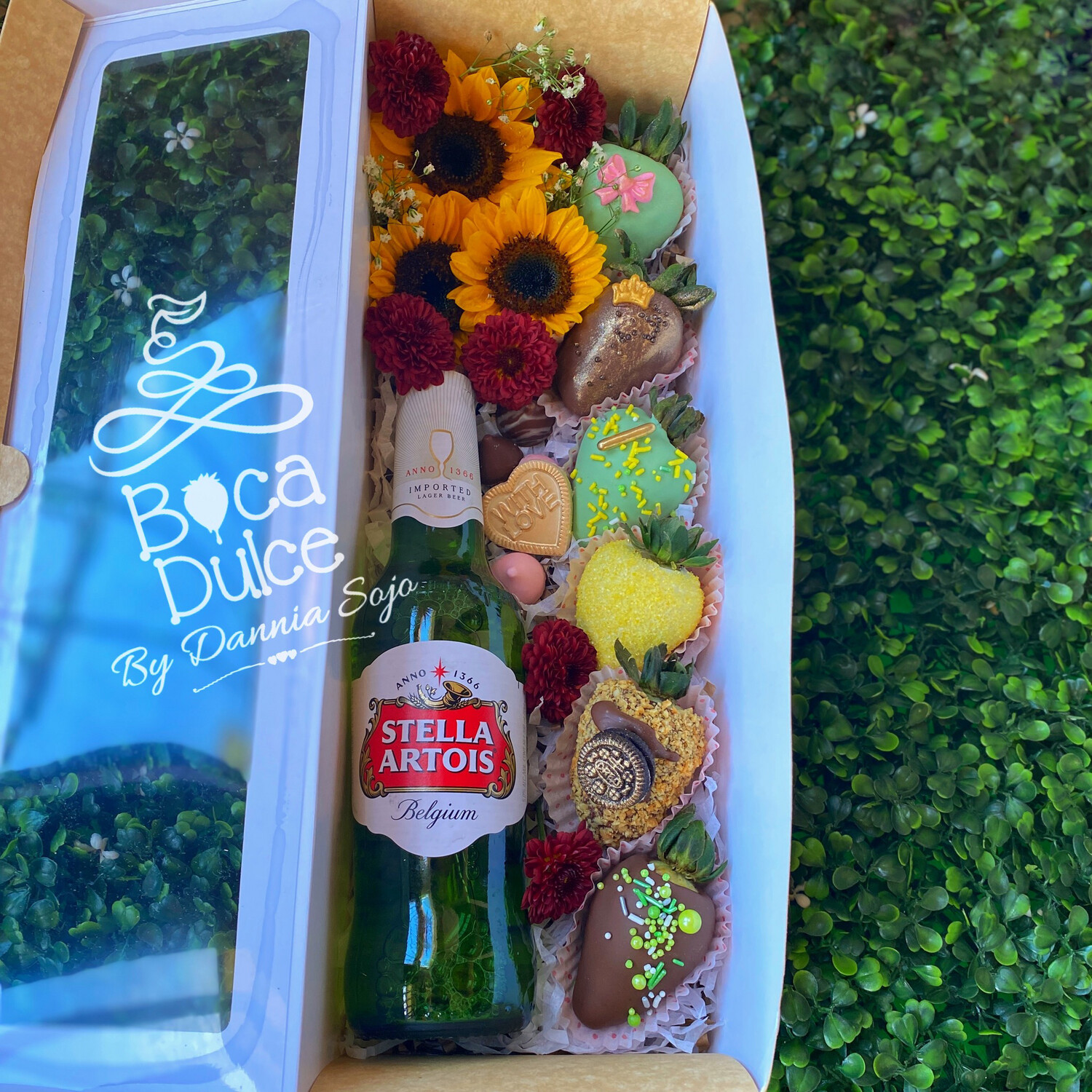 Caja Beer Party: Cerveza, Rosas y Fresas