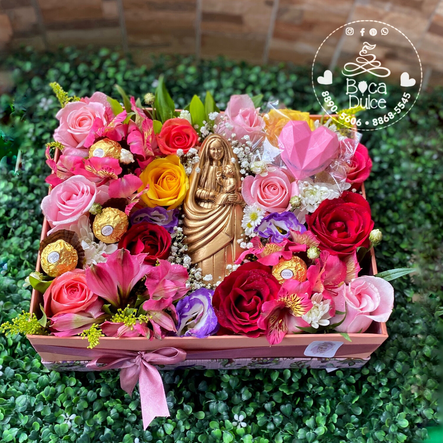 Caja Bendición: Rosas y Virgen de los Ángeles