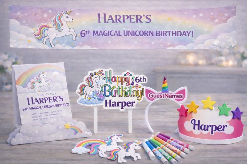 Personalized Unicorn Birthday Party Kit