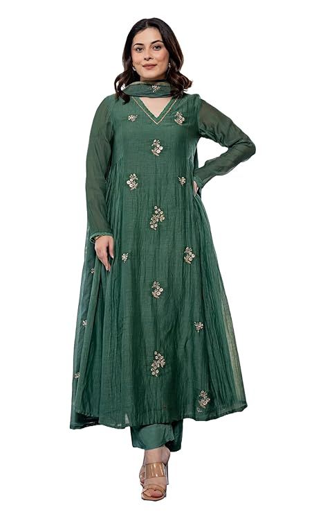 Anarkali Kurta and Pant Set with Dupatta