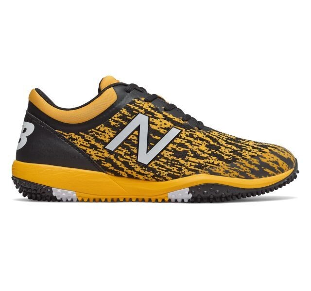 Men&#39;s New Balance Low-Cut 4040 V5 Turf Trainer Baseball Cleat Yellow/Black 22