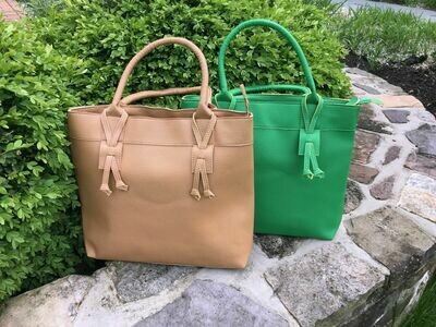 Monogrammed Vegan Leather Tassel Handbag (2 colors)