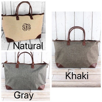 Large Tote/Overnight Bag (Three Colors available)