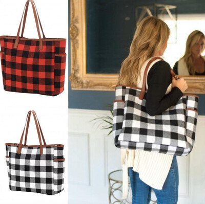 Buffalo Check Tote Bag (Two Colors available)