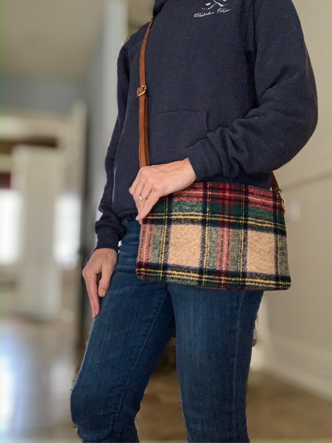 Crossbody Multi Plaid/Wristlet