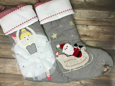Personalized Gray Quilted Stocking