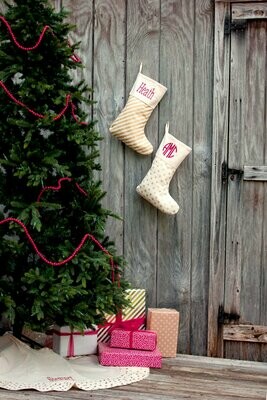 Personalized Gold Juco Burlap Stocking