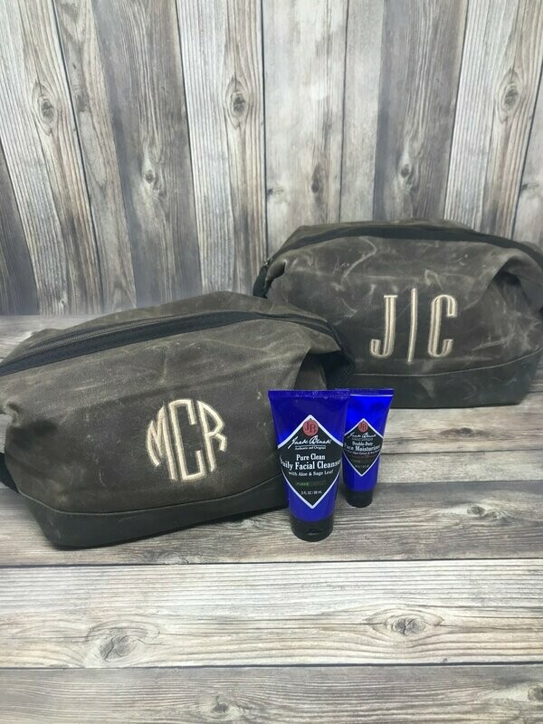Mens Waxed Canvas Dopp Kit