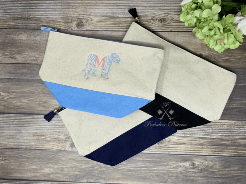 Canvas Tassel Cosmetic Pouch with Tiger (4 colors avail)