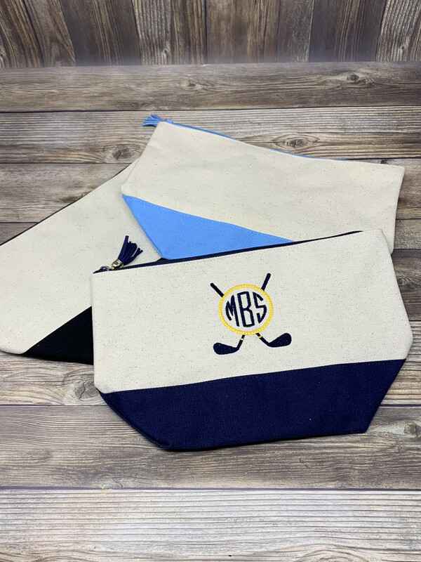 Canvas Tassel Cosmetic Golf Pouch (4 colors avail)