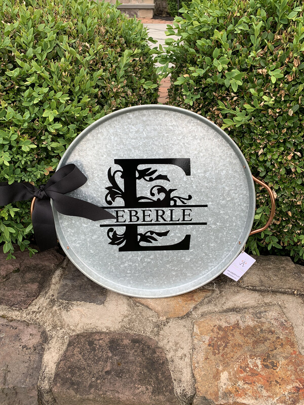 Round Copper Edge Galvanized Tray