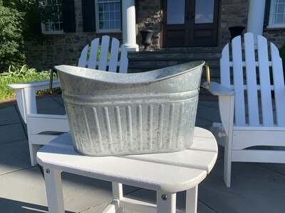 Scooped Oval Galvanized Bucket
