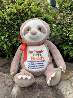 Worry Buddy Stuffed Sloth (multiple animals avail)
