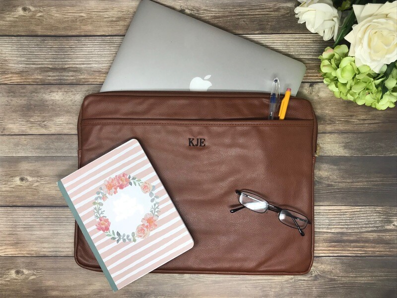 Personalized Vegan Leather Laptop Case
