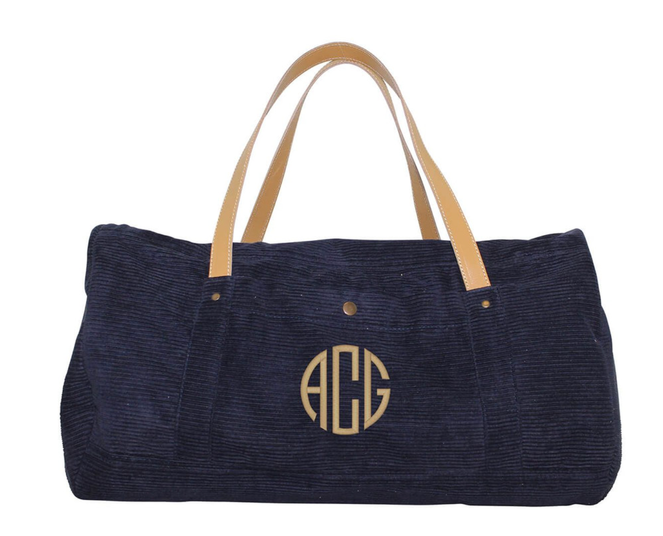 Mens Gray Corduroy Duffel Bag