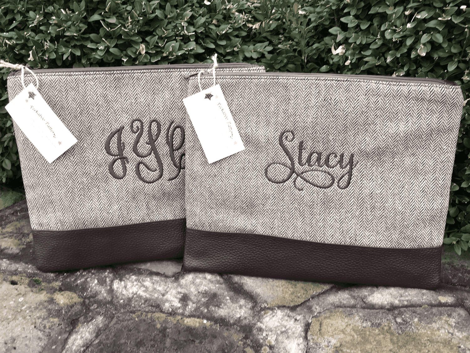 Herringbone Pouch (Brown or Black avail)