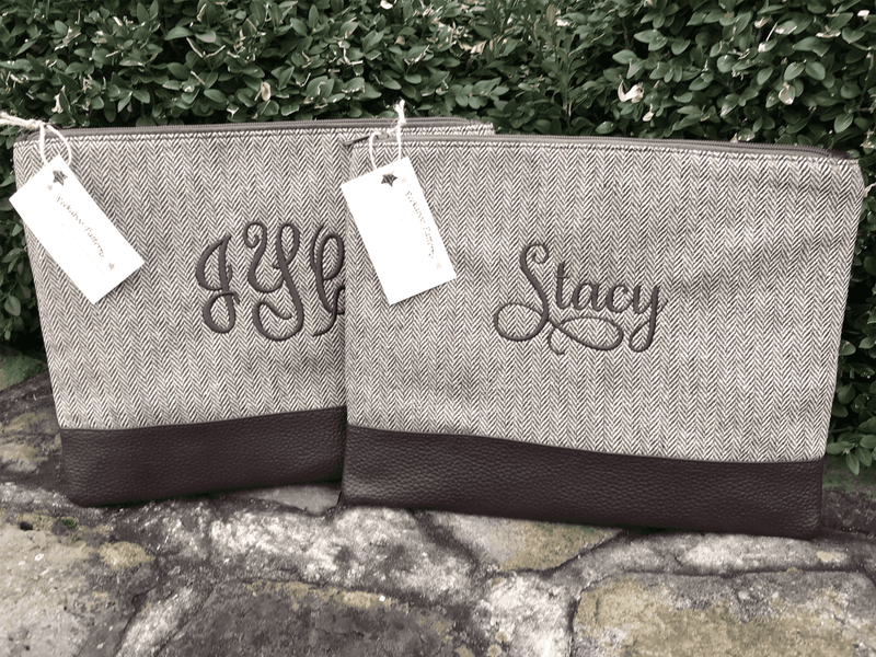 Herringbone Pouch (Brown or Black avail)