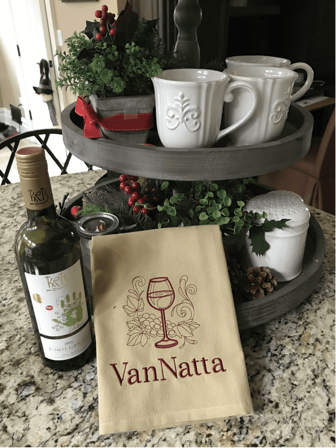 Personalized Wine Lovers Dish Towel