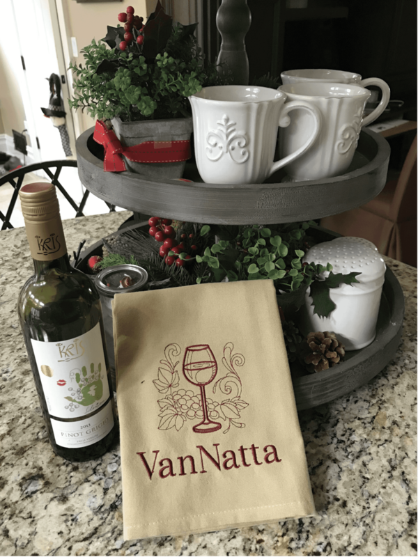 Personalized Wine Lovers Dish Towel