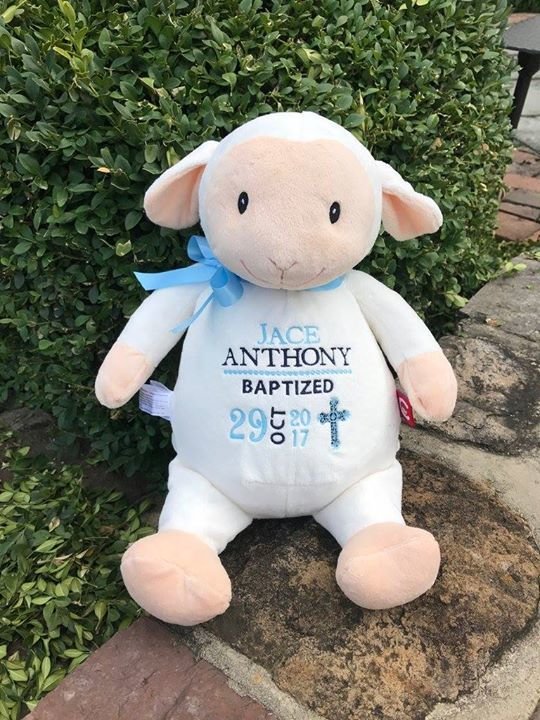 Personalized baptism sales stuffed animal