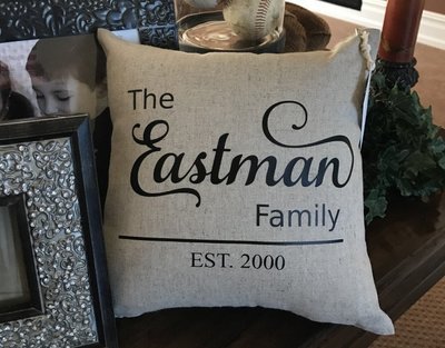Personalized Oatmeal Family Pillow
