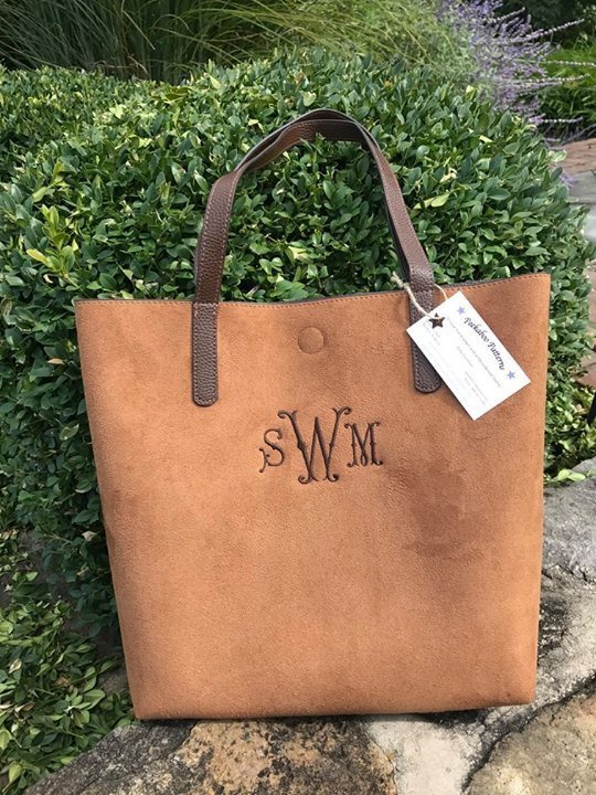 Reversible Brown Suede Tote