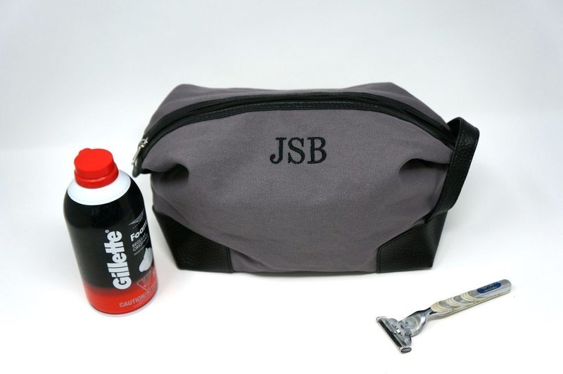 Mens Gray Dopp Kit