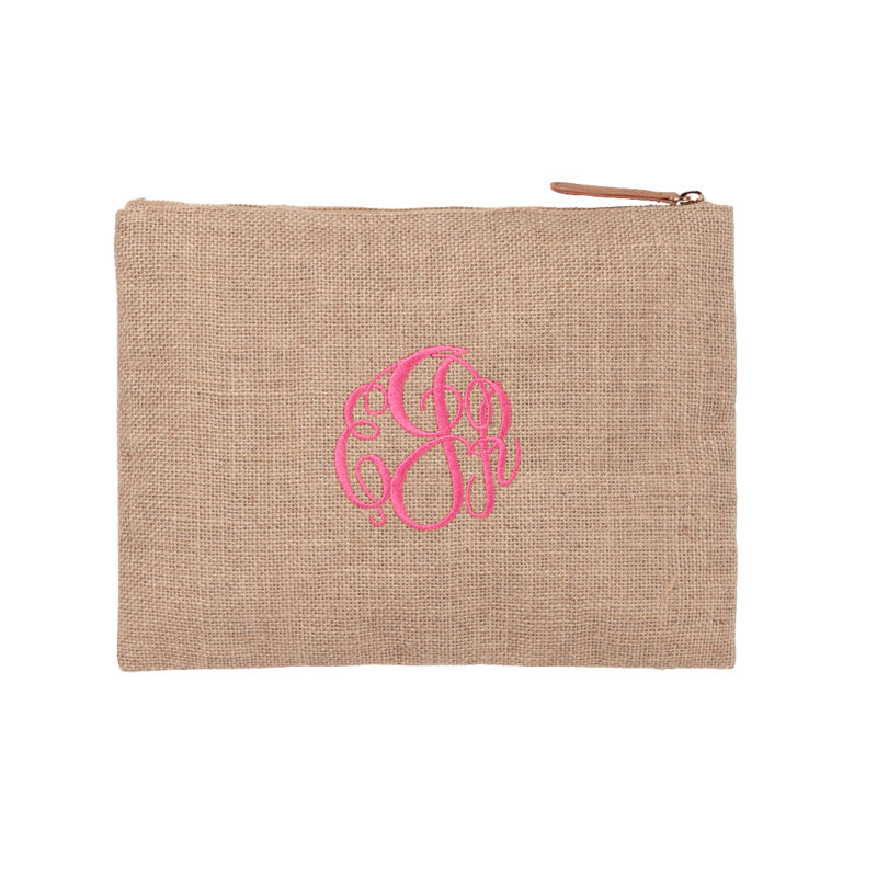 Burlap Zip Pouch