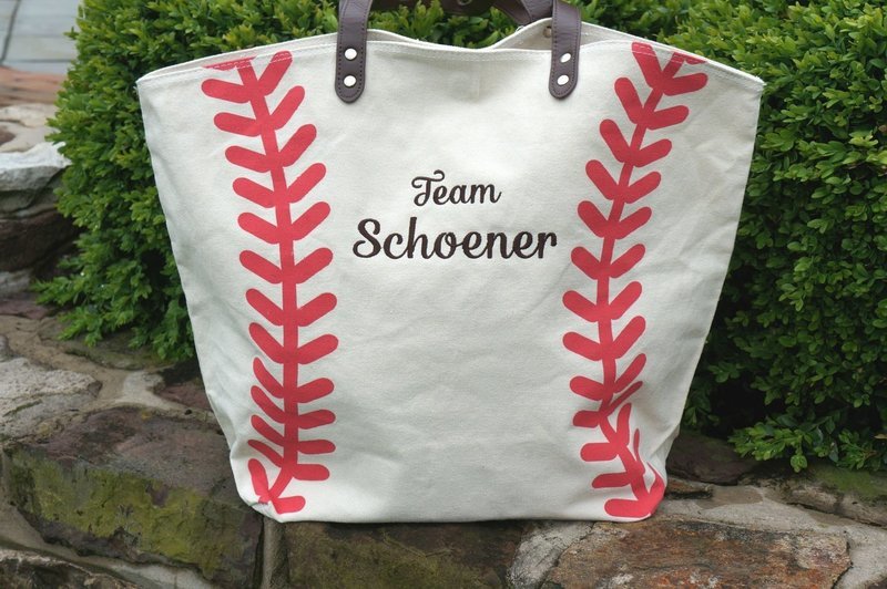 Canvas Baseball Tote Bag