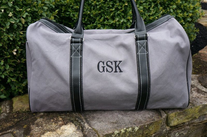 Mens Gray Duffel Bag