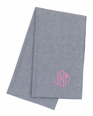 Monogrammed Chambray Scarf